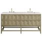 James Martin Vanities Emmeline 72" Double Bathroom Vanity in Pebble Oak with 3 cm Eternal Jasmine Pearl Quartz Top and Rectangular Sinks, , large