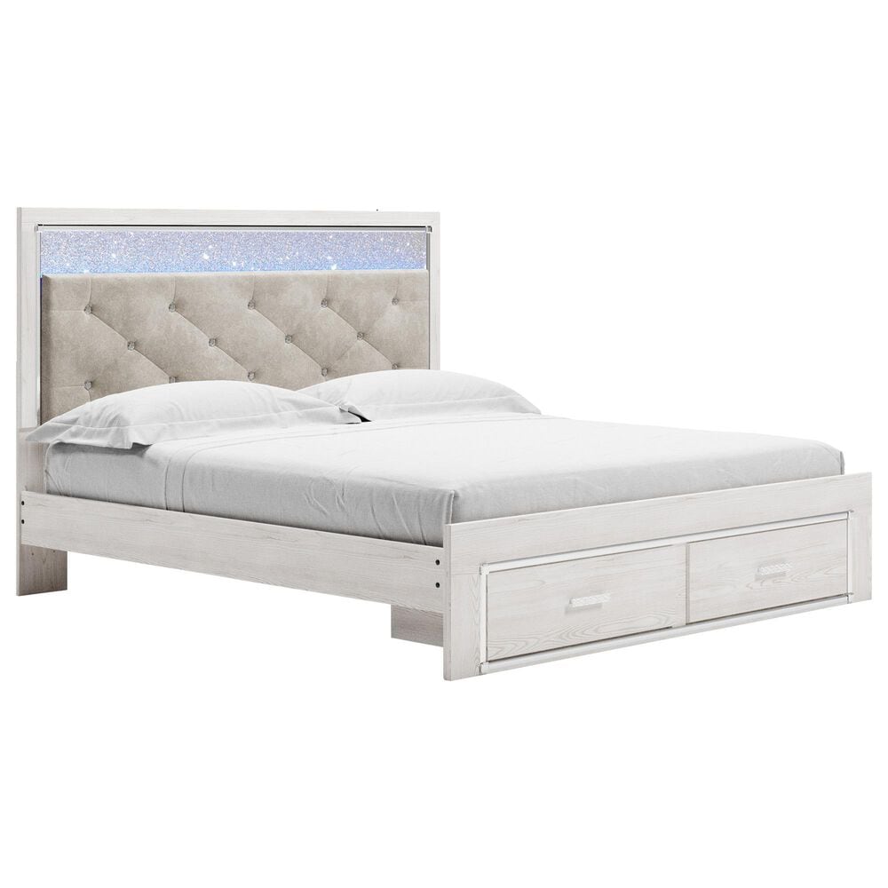 Ashley Altyra King Upholstered Storage Bed  in White, , large