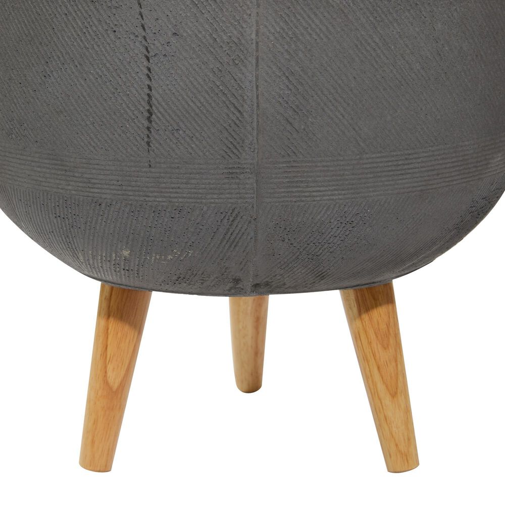 Maple and Jade Farmhouse Round Planter in Gray and Brown &#40;Set of 2&#41;, , large