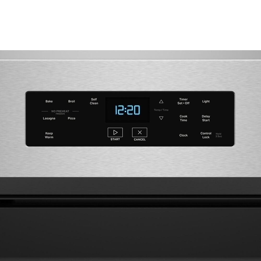 Whirlpool 4-Piece Kitchen Package with 19.3 Cu. Ft. Refrigerator and 5.3 Cu. Ft. Freestanding Electric Range in Fingerprint Resistant Stainless Steel, , large