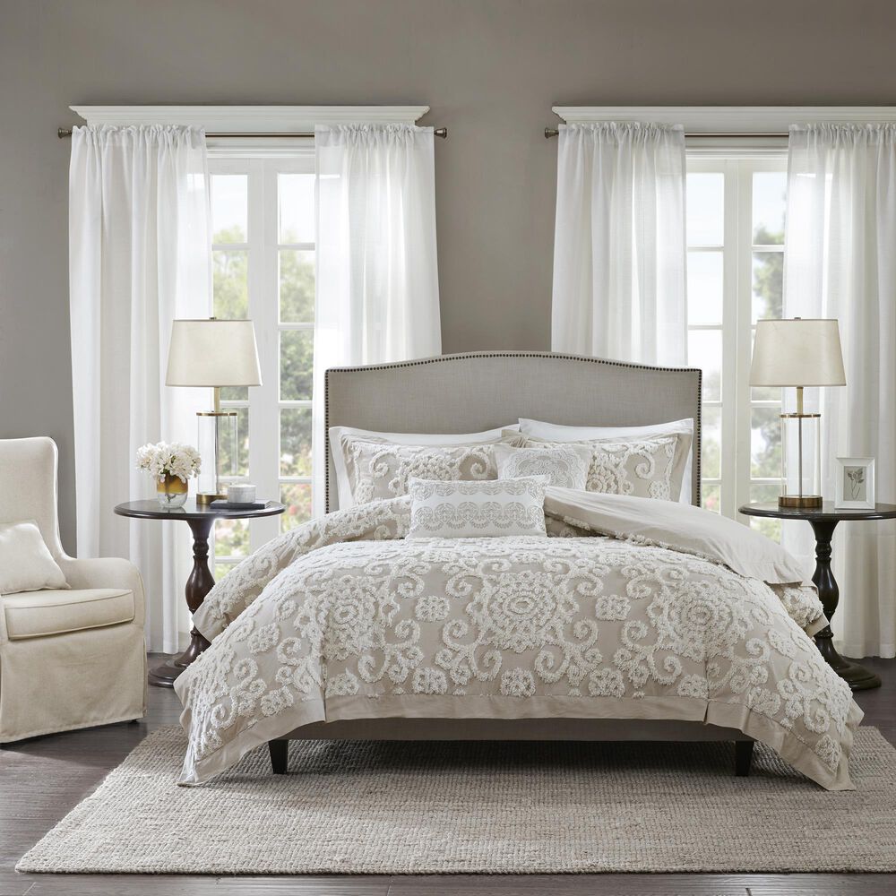 Hampton Park Suzanna 3-Piece Full/Queen Comforter Set in Taupe, , large