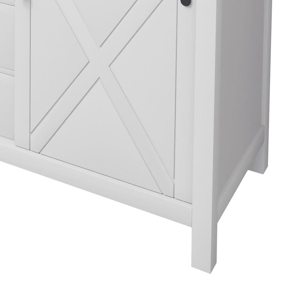Lexora Home Marsyas 60" Double Bathroom Vanity in White with Grey Quartz Top and Rectangular Sinks, , large