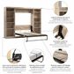 Bestar Pur 109" Full Murphy Storage Bed in Rustic Brown, , large