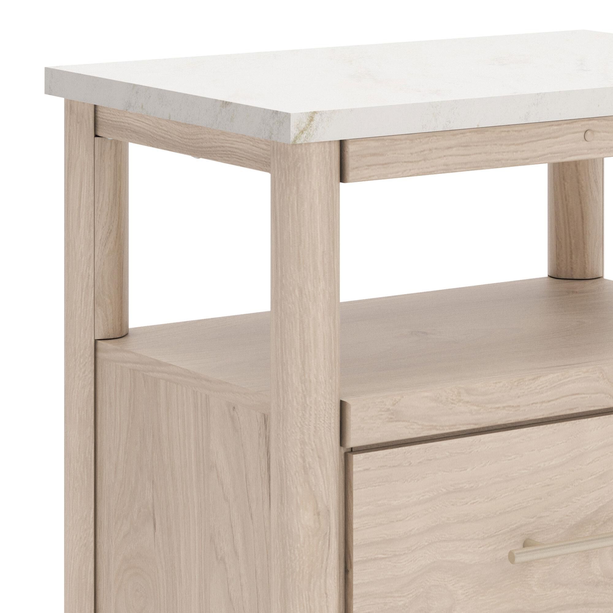 Ashley Cadmori 1-Drawer Nightstand in Brown and White