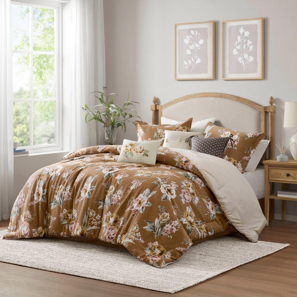 Hampton Park Salara 7-Piece Queen Comforter Set in Terracotta, , large