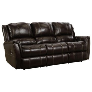 Homestretch Leather Power Double Reclining Sofa in Walnut, , large