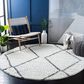 Safavieh August Shag 6"7" Round Ivory and Grey Area Rug, , large