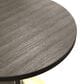Leisuremod LeisureMod Verve Collection 27 Round Dining Table, Brushed Gold Base with Dark Maple MDF Top, , large