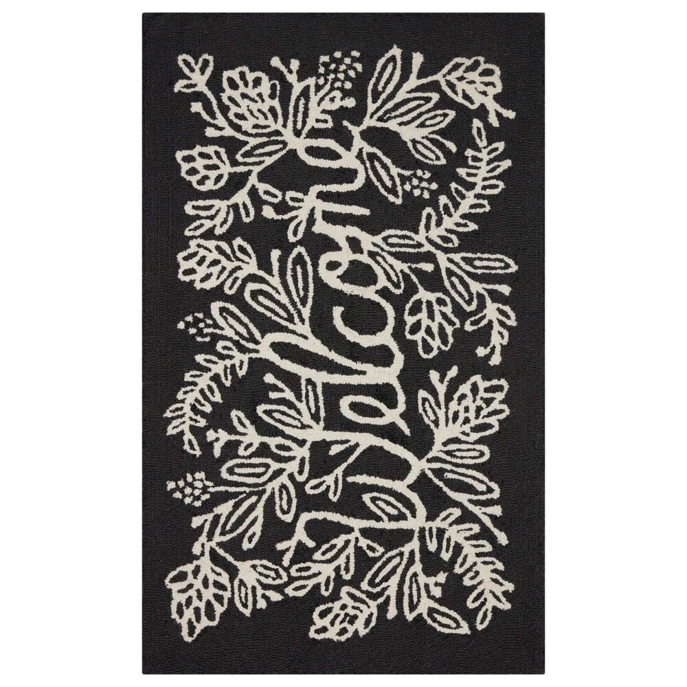 Rifle Paper Co. Minnie Min-03 2"3" x 3"9" Black Area Rug, , large