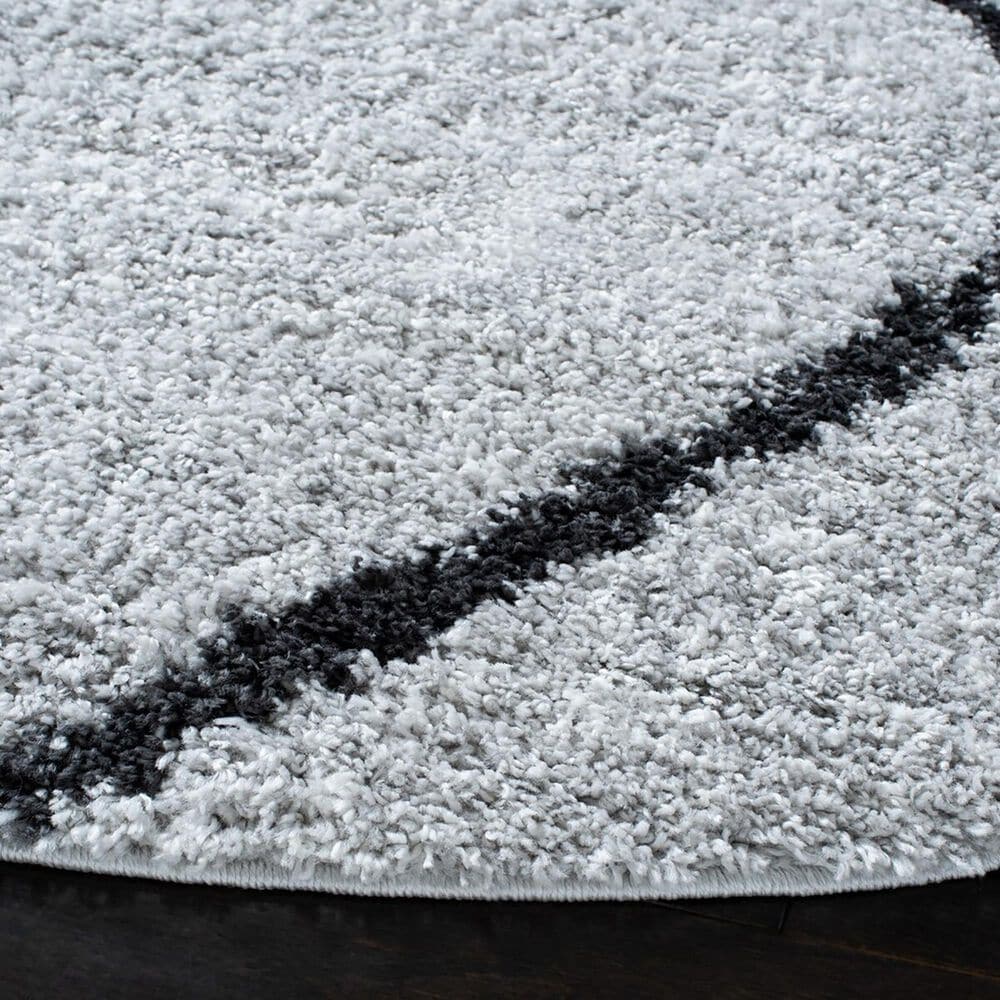 Safavieh August Shag AUG572F 6&#39;7&quot; Round Ivory and Grey Area Rug, , large