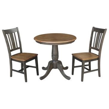 International Concepts San Remo 3-Piece Dining Set in Hickory/Washed Coal, , large