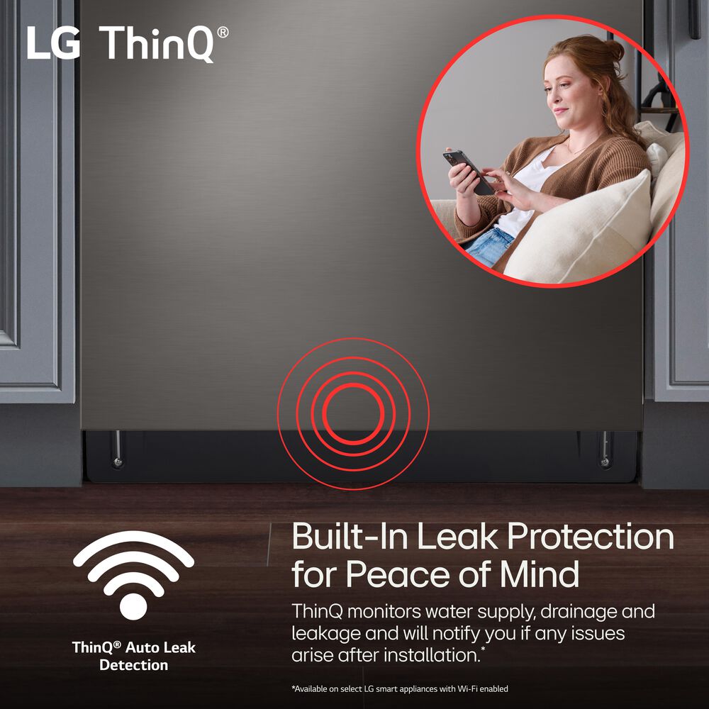 LG 24&quot; Fully Integrated Pocket Handle Smart Built-In Dishwasher in Black Stainless Steel, , large