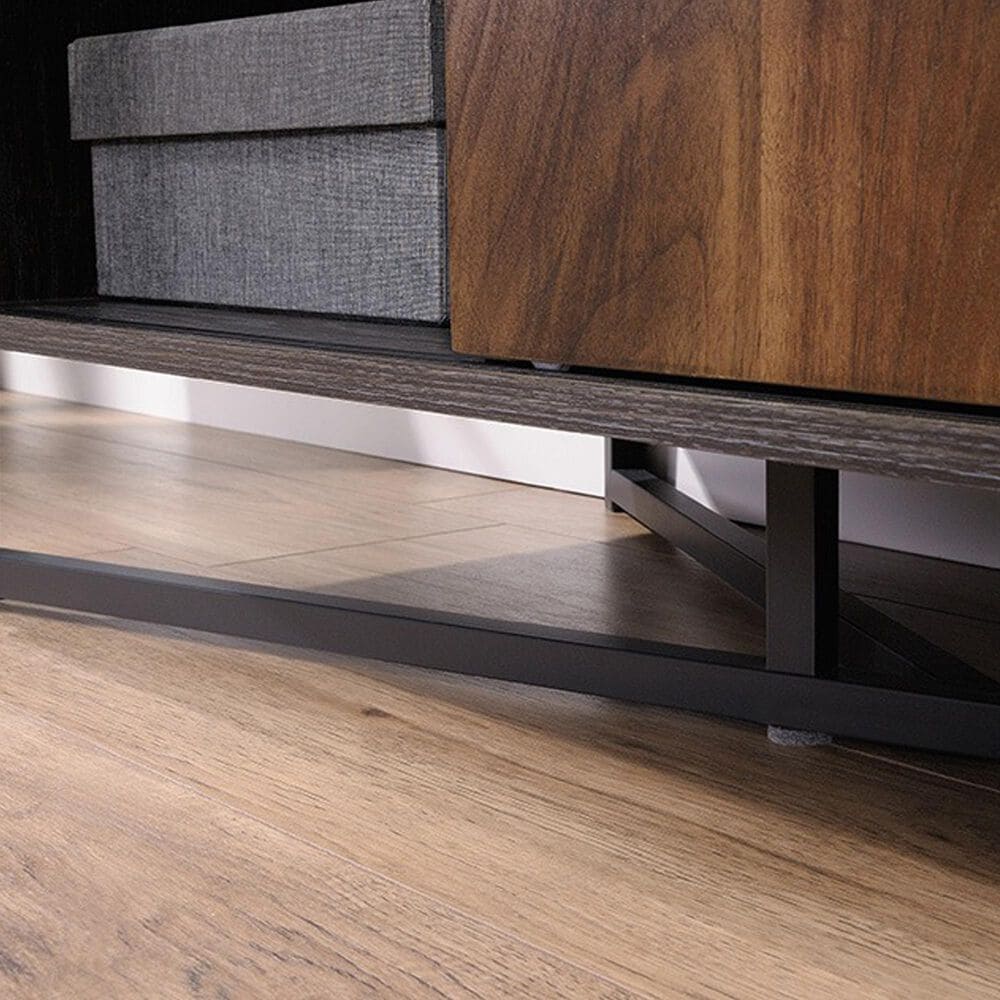Sauder Canton Lane 54&quot; TV Credenza in Brew Oak, Grand Walnut and Black, , large