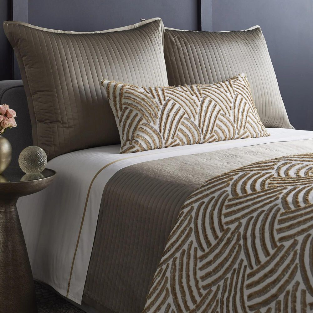 Ann Gish Trevi 96&quot; x 50&quot; Throw in Gold and Silver, , large