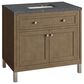 James Martin Vanities Chicago 36" Single Bathroom Vanity in Whitewashed Walnut with 3 cm Parisien Bleu Quartz Top and Rectangular Sink, , large