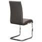 Sunset Furniture Murano Dining Side Chair in Chrome Finish and Charcoal Faux Leather, , large