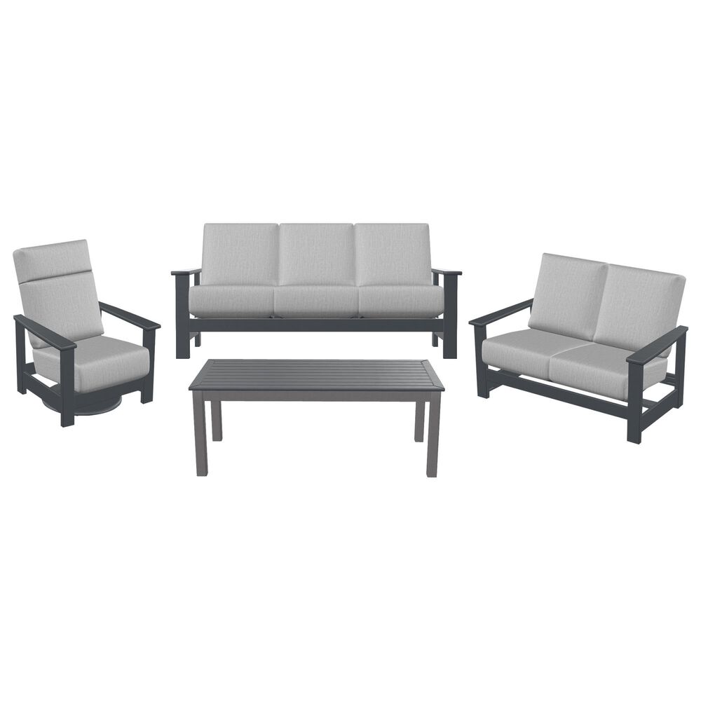 Telescope Casual Furniture Leeward 4-Piece Conversation Set in Greystone, , large
