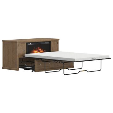 Richlands Furniture Soren Fireplace Dream Console with Queen Convertible Bed in Light Oak, , large