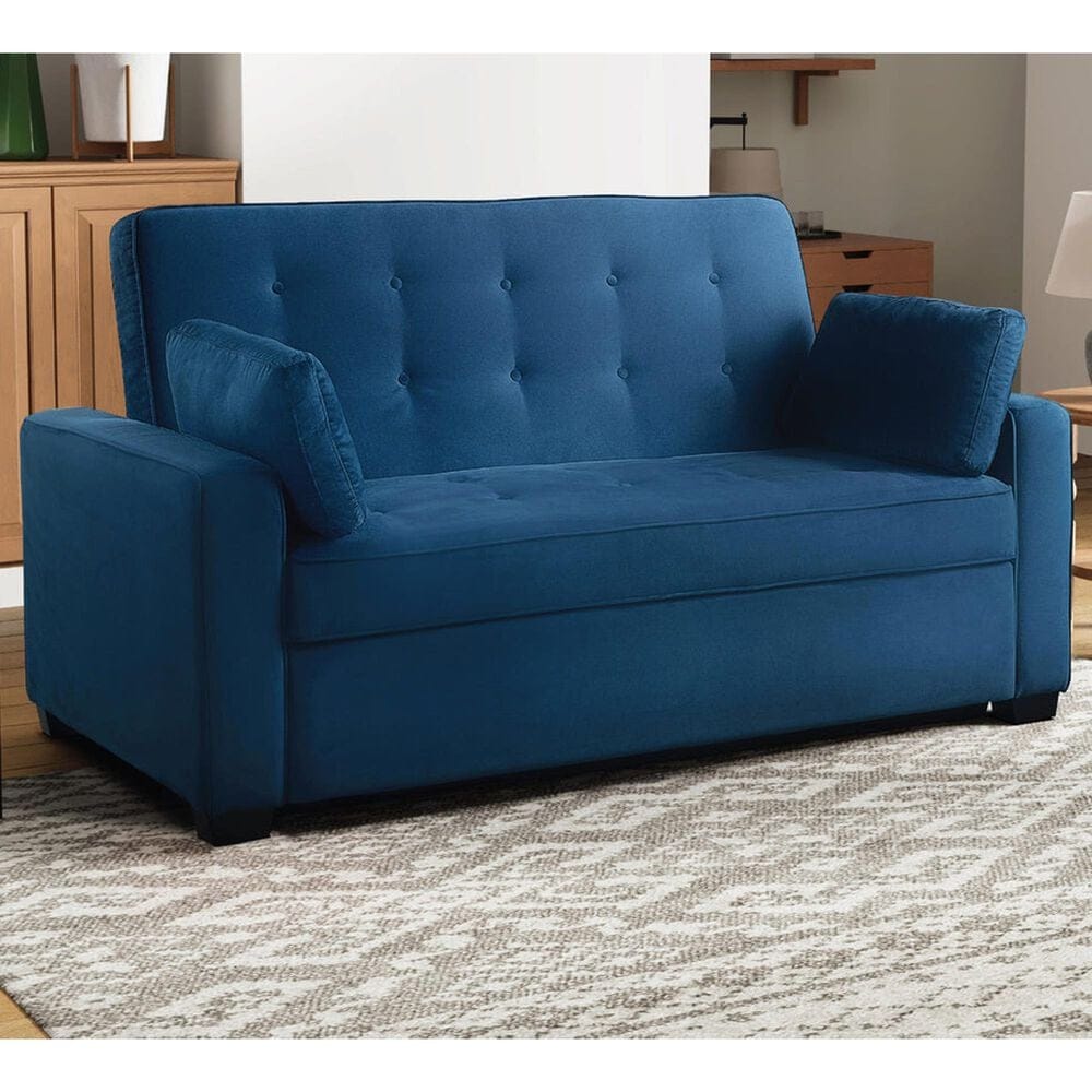 Serta Augustine Queen Convertible Sofa in Navy, , large