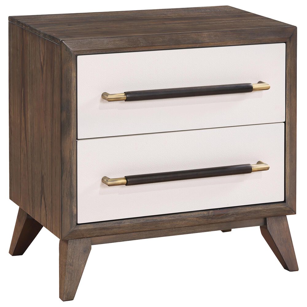 Austin Group Furniture, Llc Sophia 2-Drawer Nightstand in Walnut Brown and White, , large