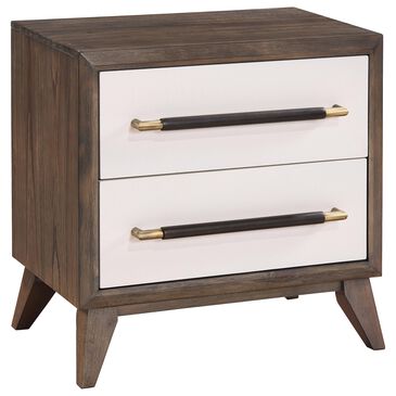 Austin Group Furniture, Llc Sophia 2-Drawer Nightstand in Walnut Brown and White, , large