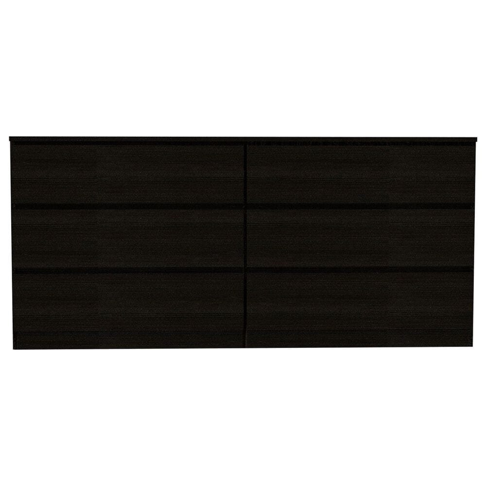 Hearth and Haven Seul 6-Drawer Double Dresser in Black, , large