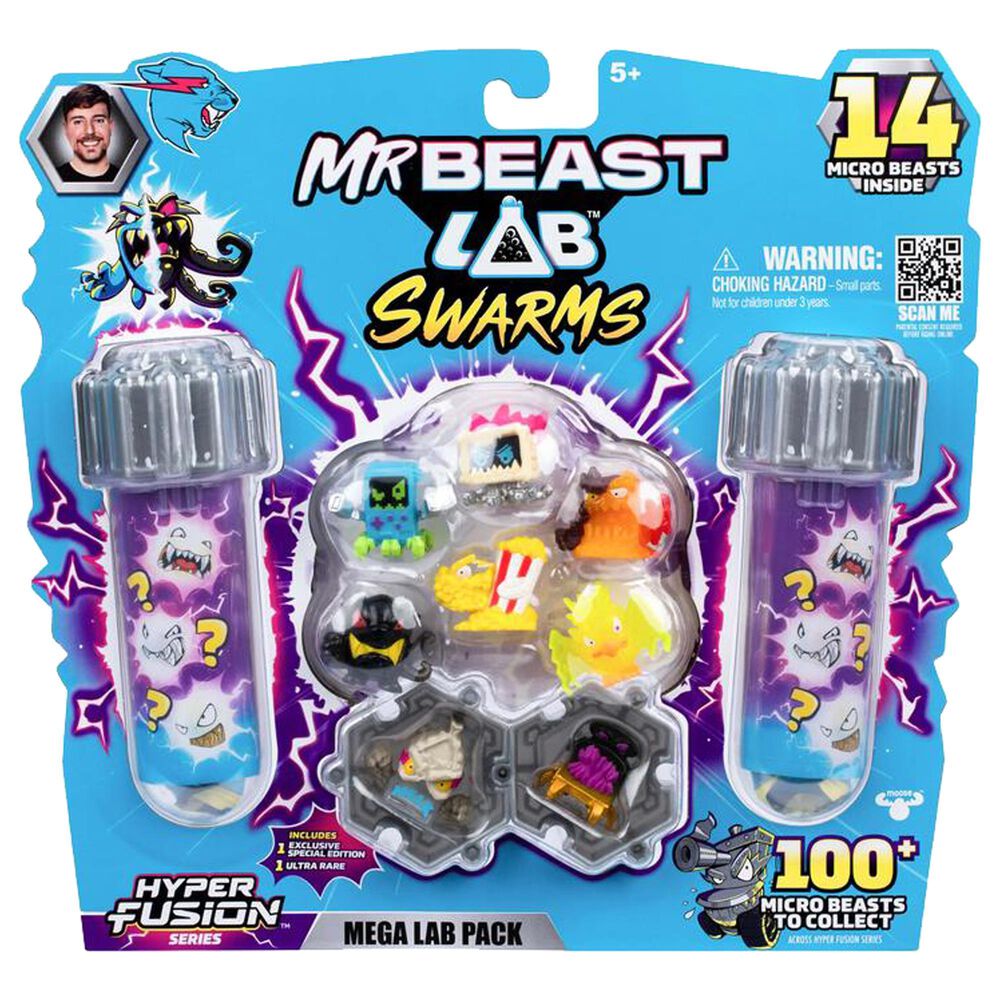 Mr. Beast Lab Swarms Mega Lab Series 3 with 14 Micro Beasts Assorted Figures - Milk Bones in Multicolor, , large