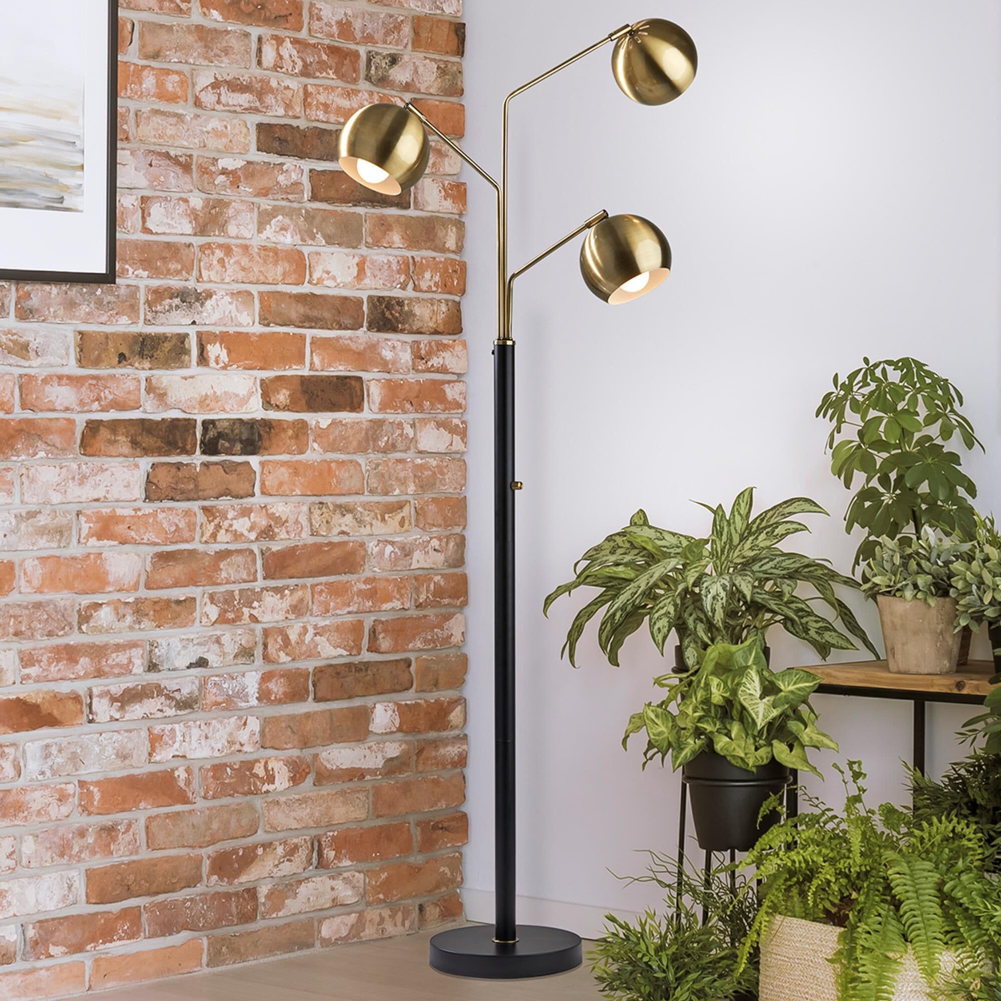 Adesso Emerson Tree Lamp in Black and Antique Brass NFM