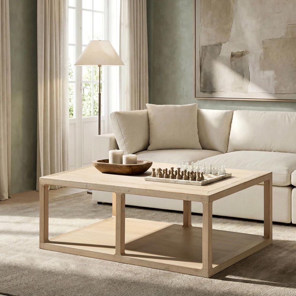 Jennifer Taylor Home Ellis Coffee Table in Light Natural Cerused, , large
