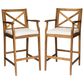 Hearth and Haven Perla Outdoor Bar Stool with Cushion in Brown (Set of 2), , large
