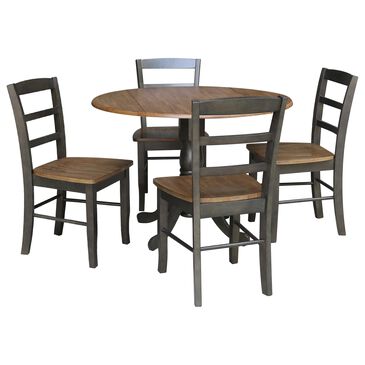 International Concepts Madrid Modern Farmhouse 5-Piece Dining Set in Distressed Oak, , large