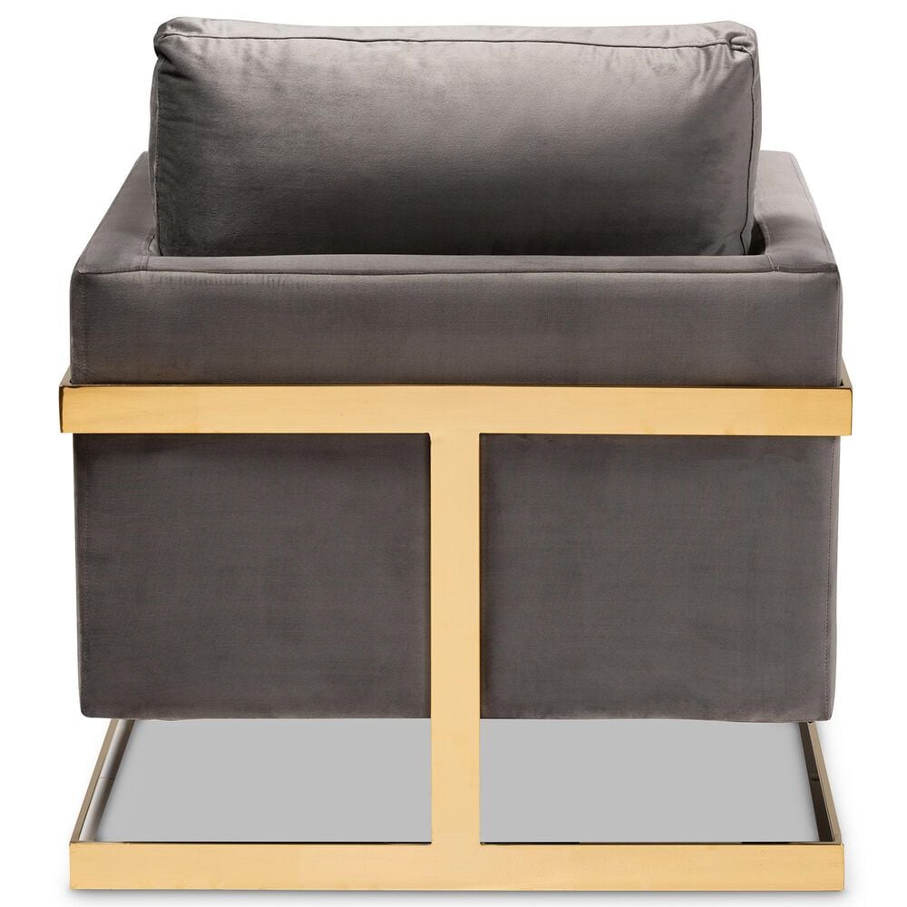 Baxton Studio Matteo Arm Chair in Grey, , large