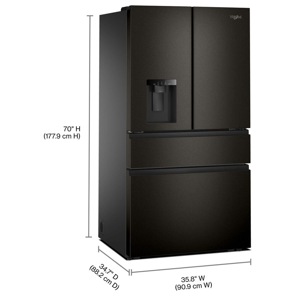 Whirlpool WRMF3536 29 Cu. Ft. French Door Refrigerator in Fingerprint-Resistant Black Stainless Steel, , large