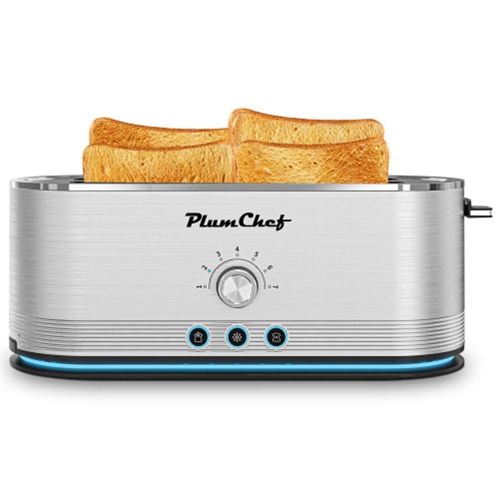 HOMLUX 4-Slice Toaster with 7 Browning Settings in Silver, , large