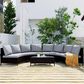 HOMLUX 5 Pieces All-Weather Brown PE Rattan Wicker Sofa Set in Grey, , large