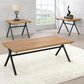 Pacific Landing 3-Piece Table Set in Golden Oak and Gunmetal, , large