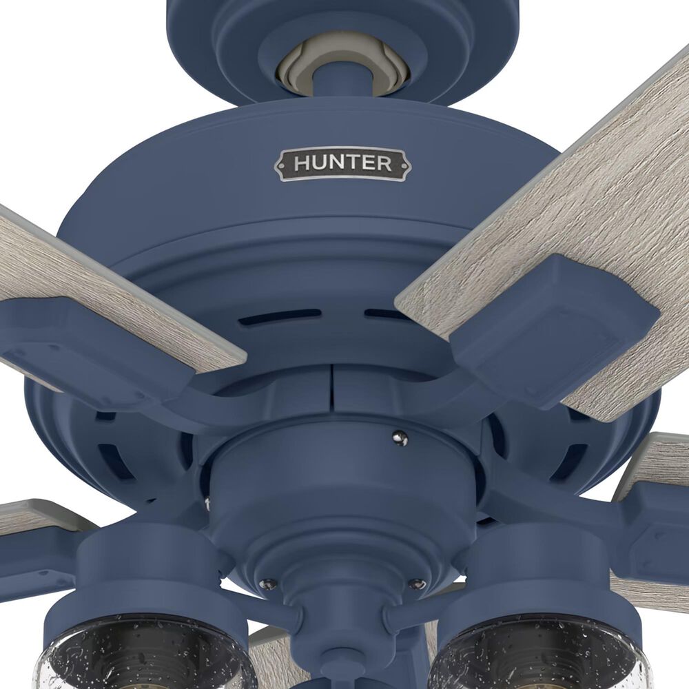 Hunter Hartland 44&quot; Ceiling Fan with LED Lights in Indigo Blue, , large