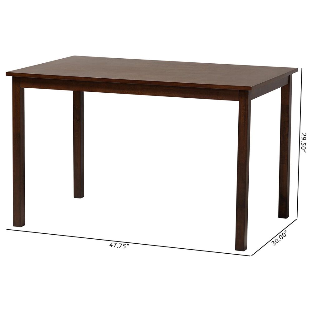 Baxton Studio Andrew Dining Table in Dark Brown - Table Only, , large