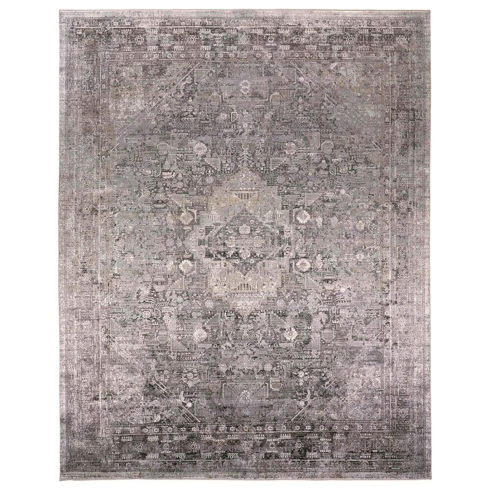 Feizy 3966F Sarrant Gray / Silver 12" x 15" Area Rug, , large