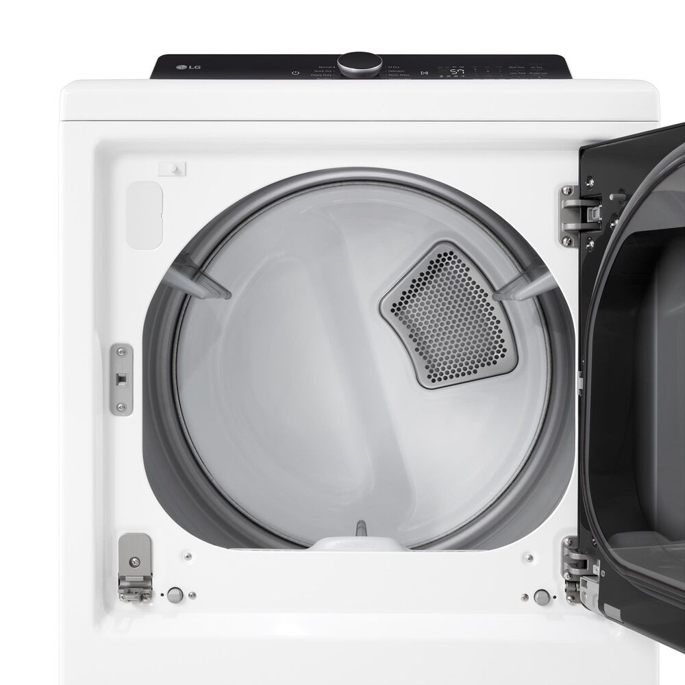 LG 7.3 Cu. Ft. Rear Control Gas Dryer with LG EasyLoad Door and AI Sensing in Alpine White, , large