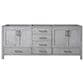Lexora Home Jacques 80" Double Bathroom Vanity in Distressed Grey with 2 cm White Quartz Top and Rectangular Sinks, , large