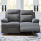 Ashley Side-Swipe Manual Reclining Loveseat in Charcoal, , large