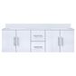 Lexora Home Geneva 60" Double Bathroom Vanity in Glossy White with 2 cm White Cultured Marble Top and Rectangular Sinks, , large