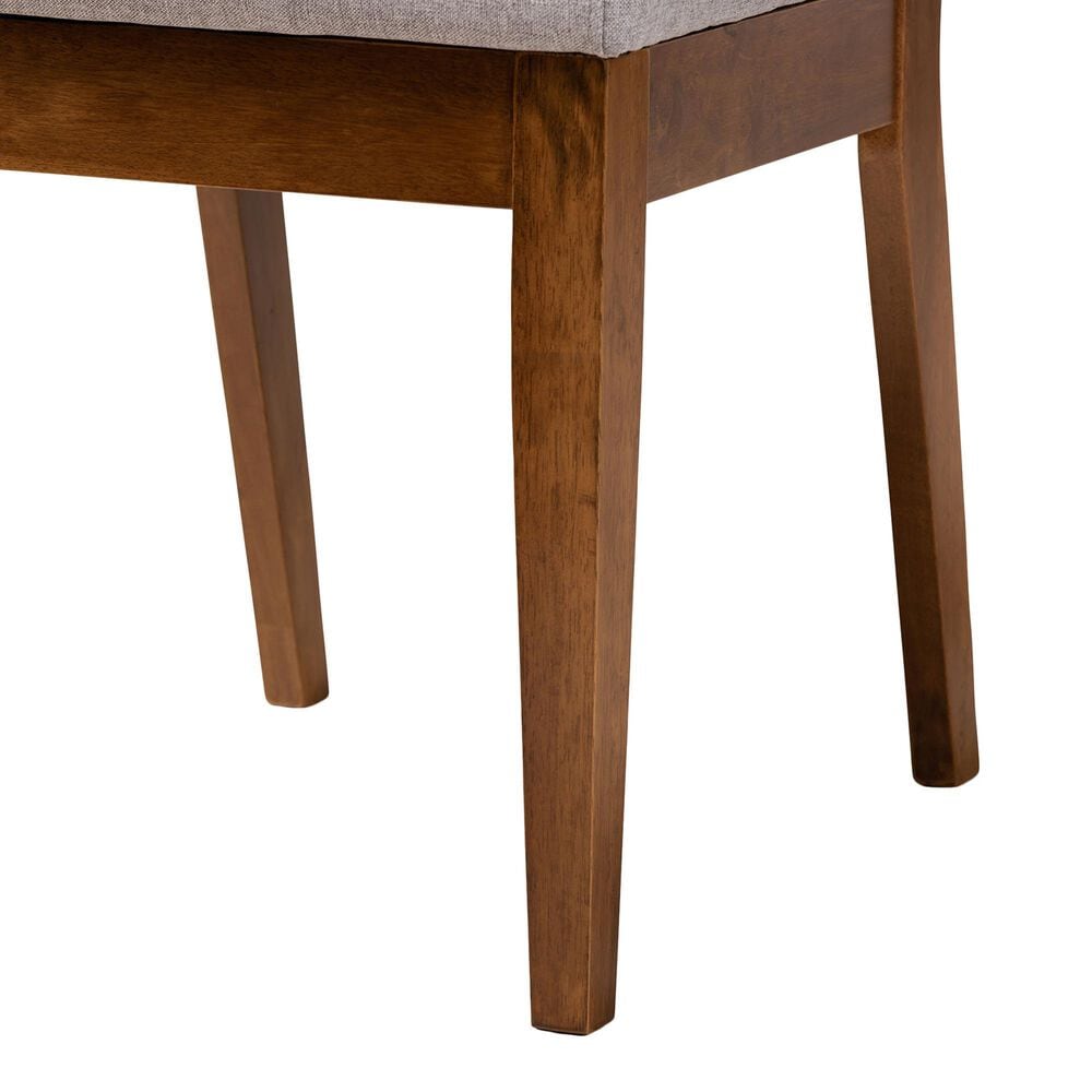 Baxton Studio Gideon Side Chair with Grey Cushion in Walnut Brown (Set of 2), , large