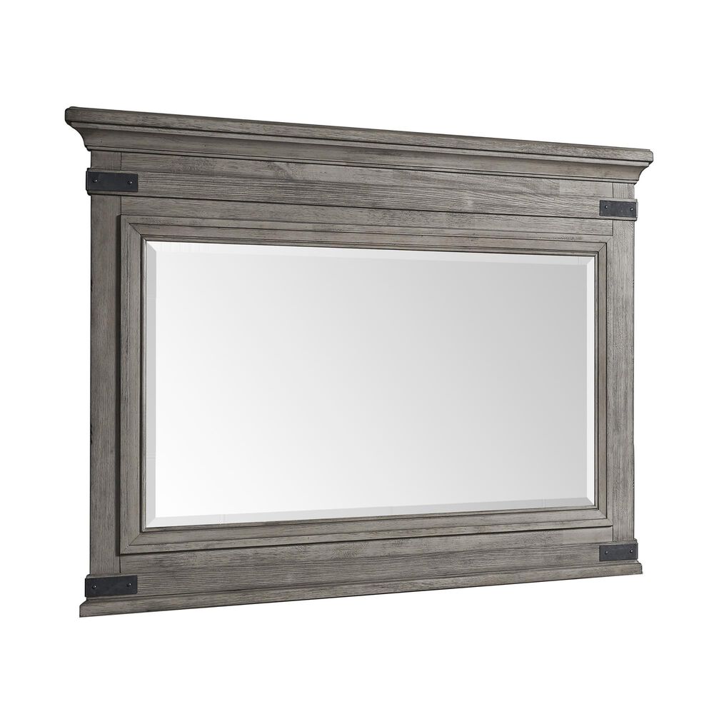 Hawthorne Furniture Forge 9-Drawer Dresser and Mirror in Wire Brushed Steel Gray, , large