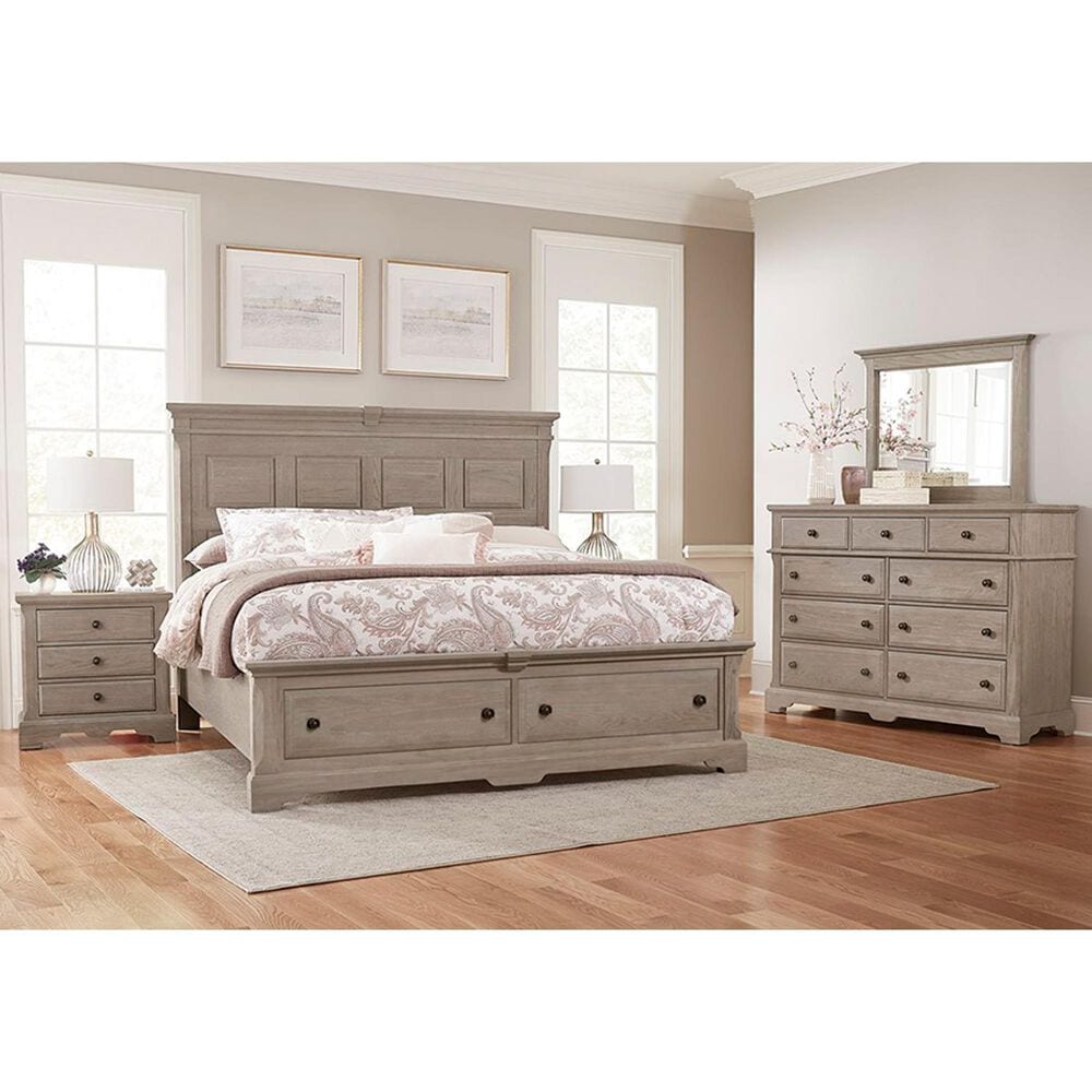 Viceray Collections Heritage Mansion 3 Drawer Nightstand in Greystone, , large