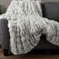 Timberlake 60" x 80" Ruched Faux Fur Throw Blanket in Gray, , large