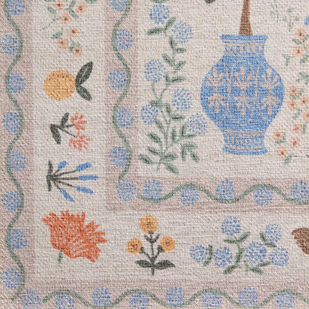 Rifle Paper Co. x Loloi Menagerie Camont 2&#39;6&quot; x 7&#39;6&quot; Cream Runner, , large