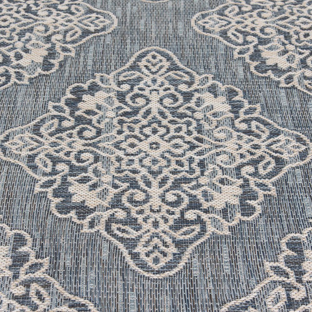 Central Oriental Melbourne Devora 5&#39; x 7&#39; Lagoon and Vanilla Area Rug, , large