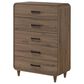 Crown Mark Nyomi King Panel Bed with Dresser, Chest and Two Nightstands in Light Brown, , large